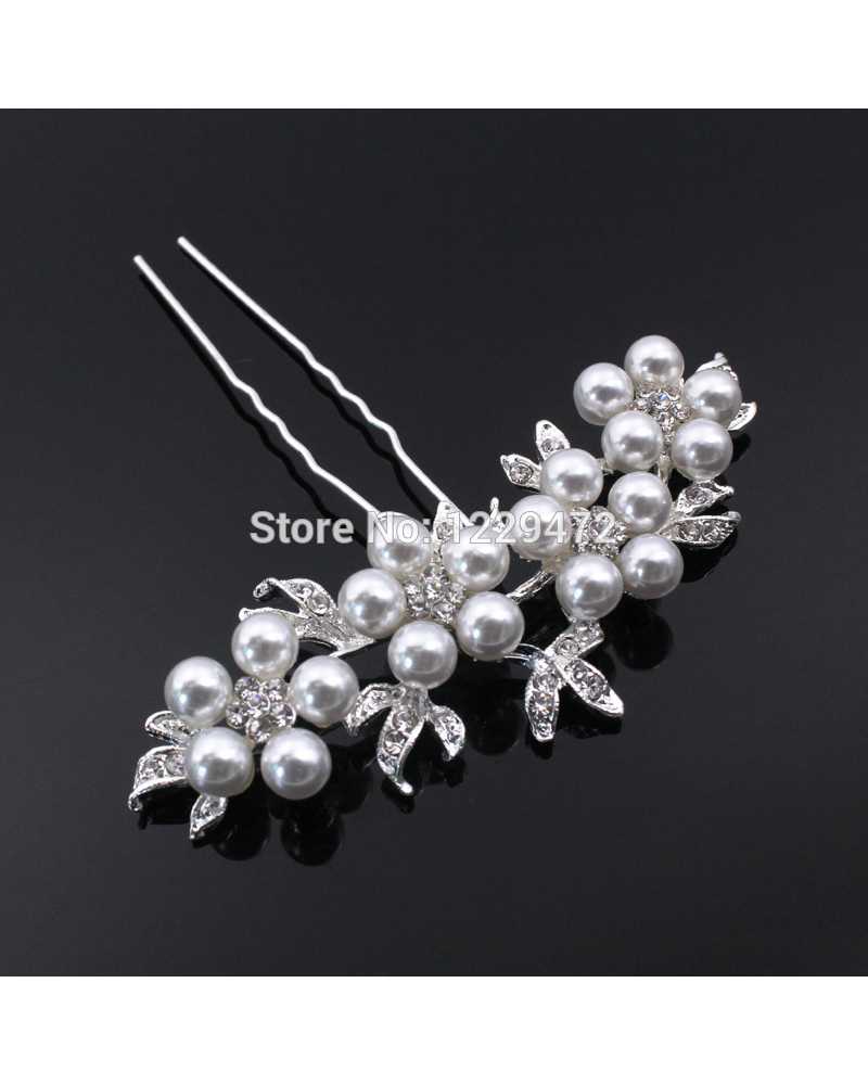 Crystal Pearl Flower Hair Pin