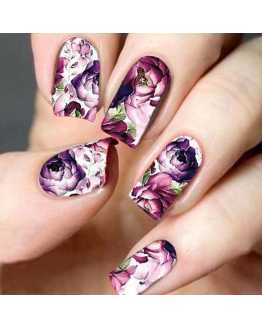 Dark Flower Pattern Nail Stickers