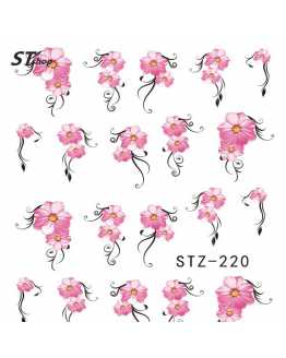 Pink Flower Stylish Nail Stickers