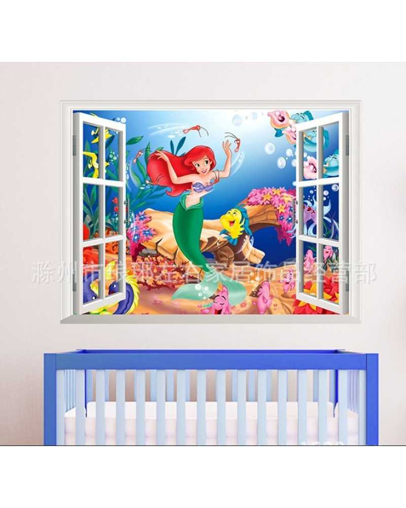 3D The Mermaid Princess Wall Stickers