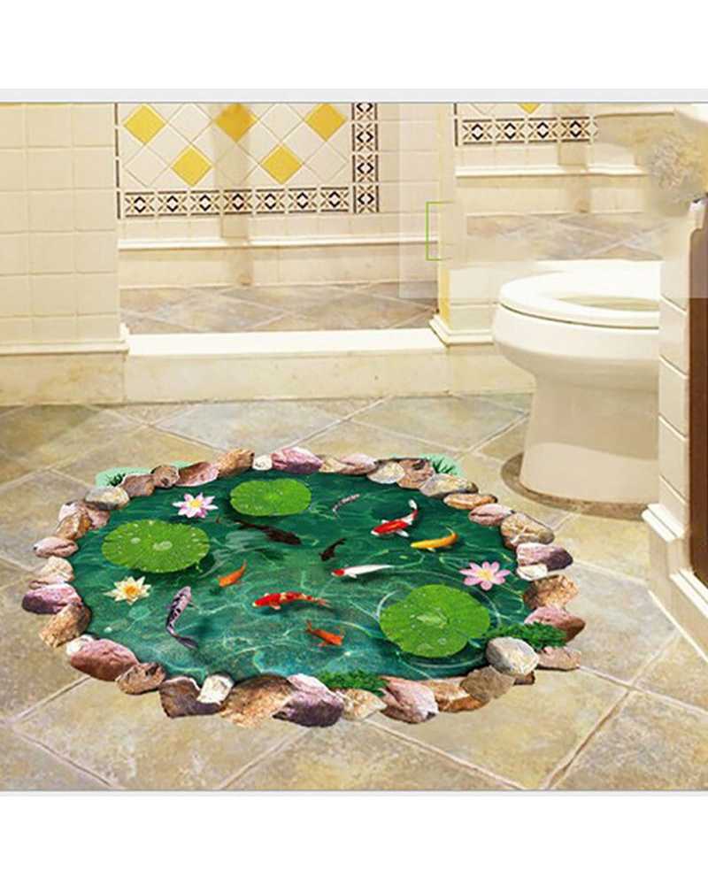 3D Fish Pond Floor Sticker