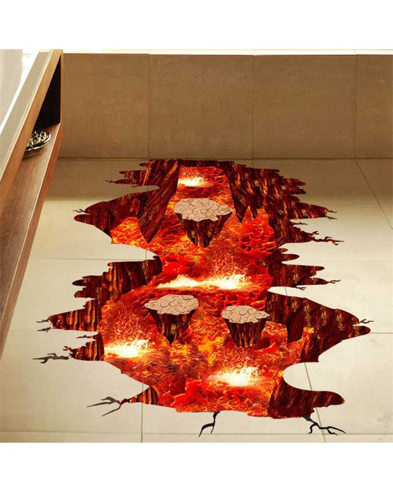 3D Magma Volcano Wall Stickers