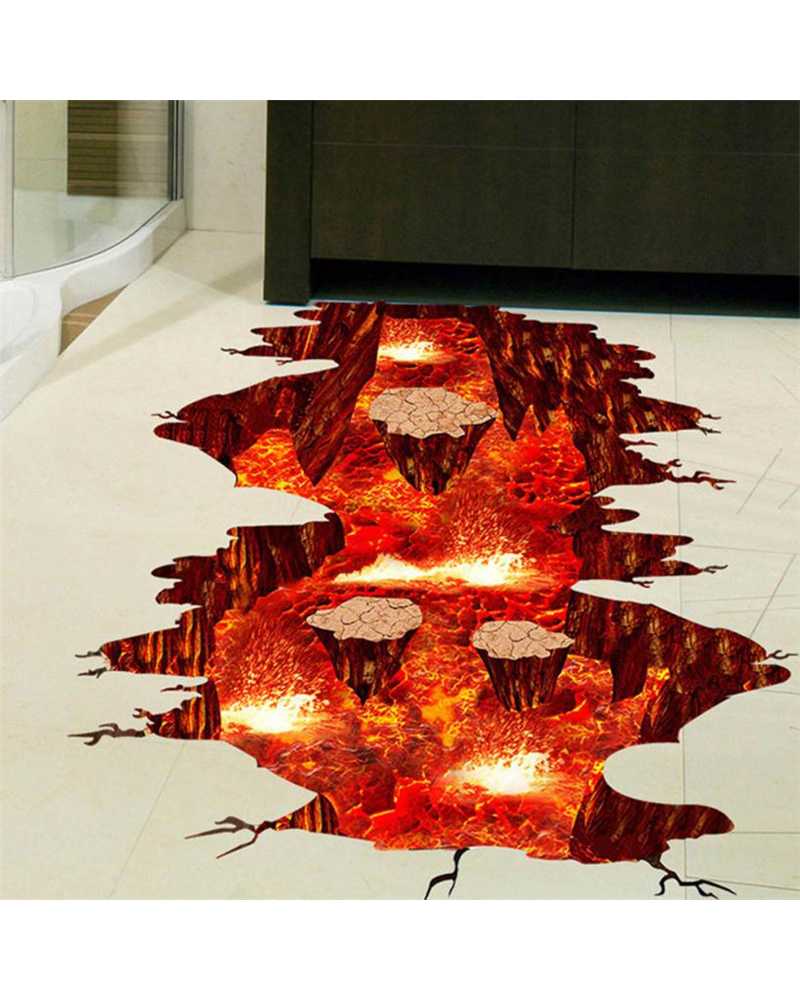 3D Magma Volcano Wall Stickers