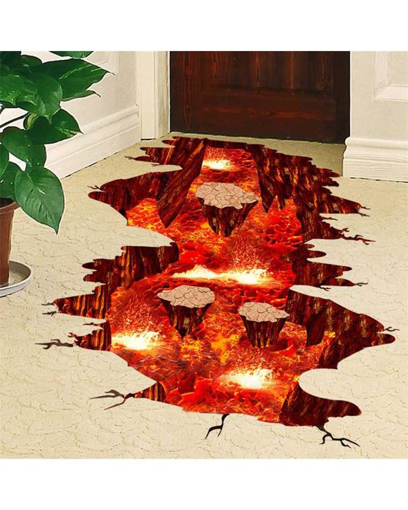 3D Magma Volcano Wall Stickers