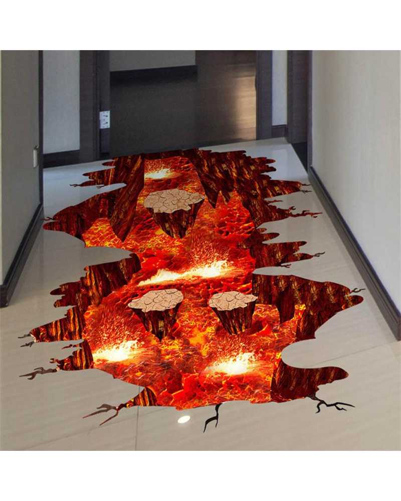 3D Magma Volcano Wall Stickers