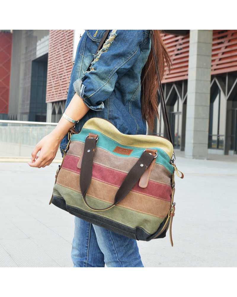 Spunky Colourful Striped Women Hand / Shoulder Bag