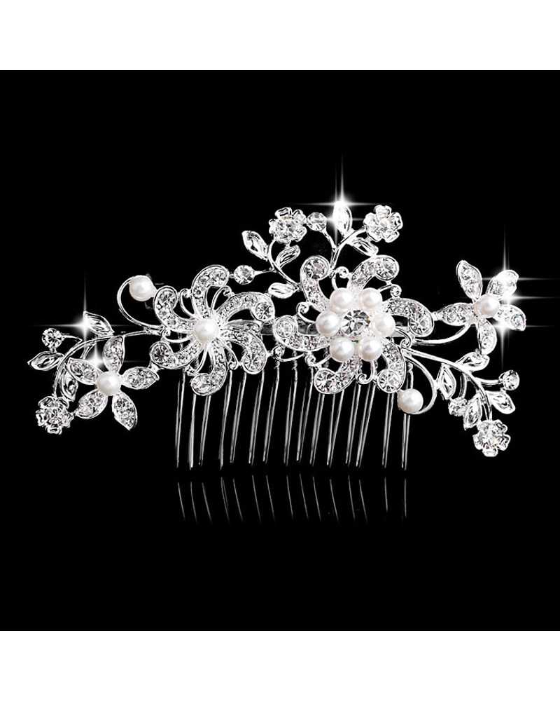 Slide Floral Pearl Hair Clip