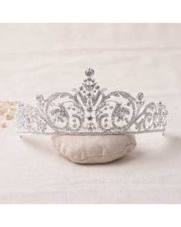 Crystal Rhinestone Silver Plated Tiara / Crown