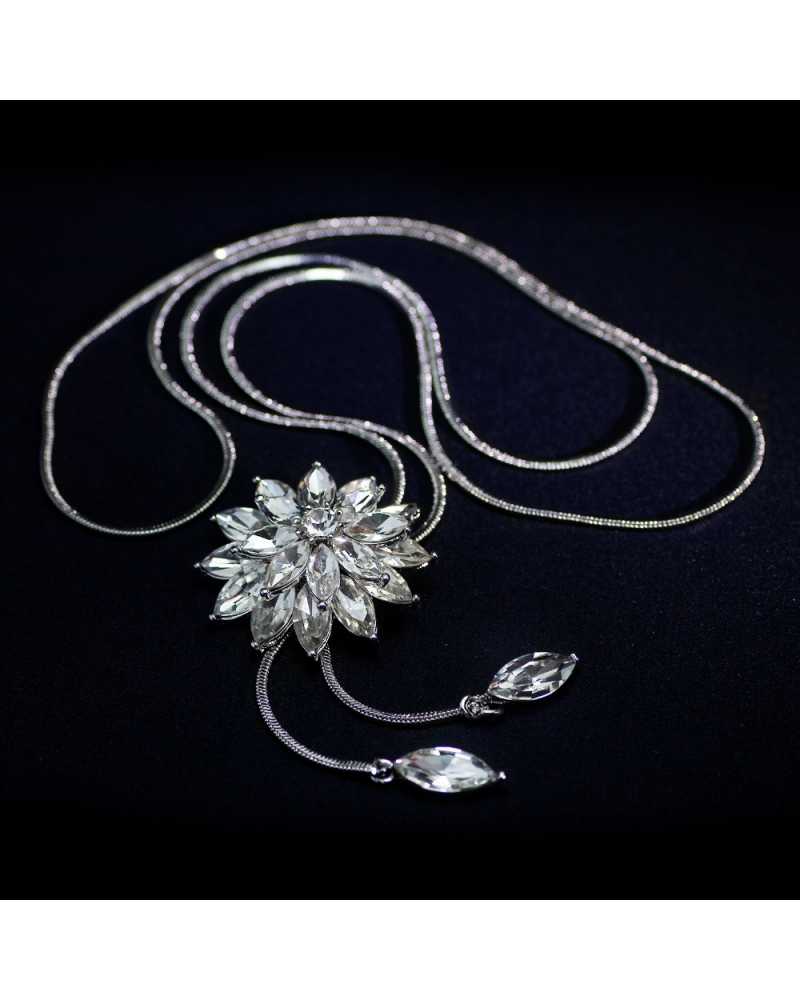 Adjusted Zircon Snowflake Long Pendant