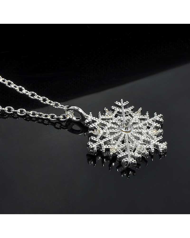 Crystal Snowflake Zircon Flower Pendant