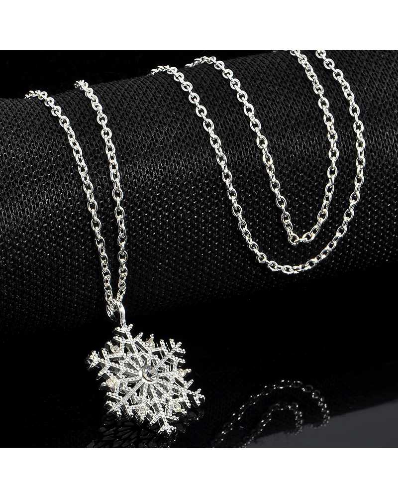 Crystal Snowflake Zircon Flower Pendant