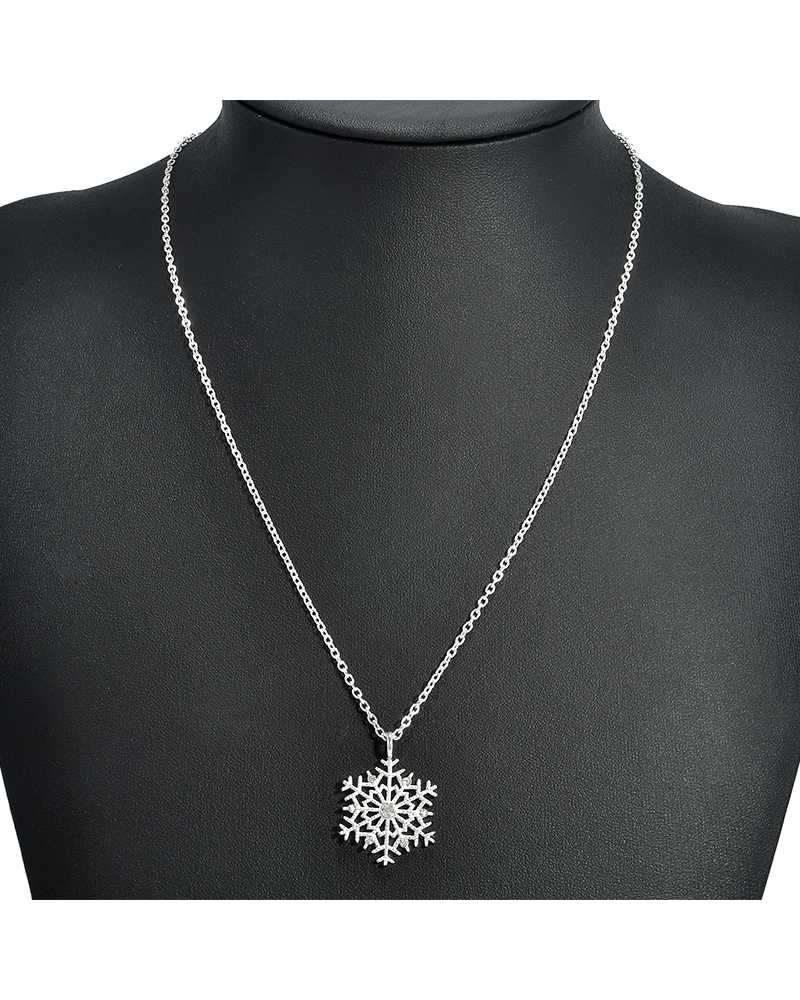 Crystal Snowflake Zircon Flower Pendant