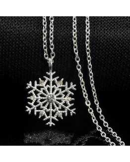 Crystal Snowflake Zircon Flower Pendant