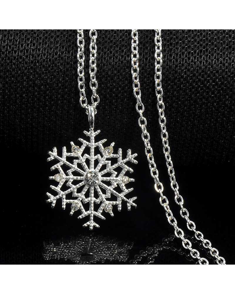 Crystal Snowflake Zircon Flower Pendant