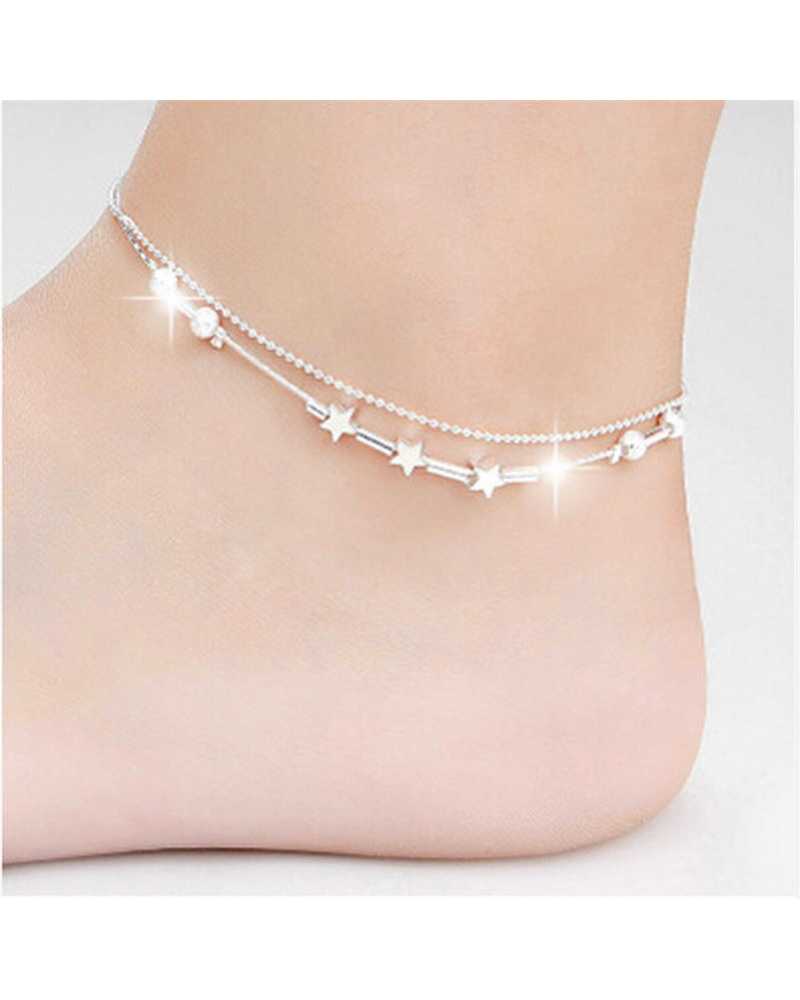 Star Silver Anklet Chain