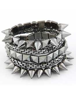 Multi Layer Spike Metal Bracelet