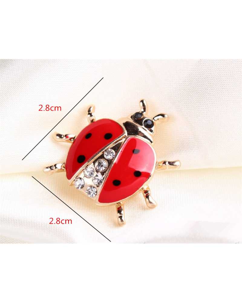 Ladybug Crystal Brooch