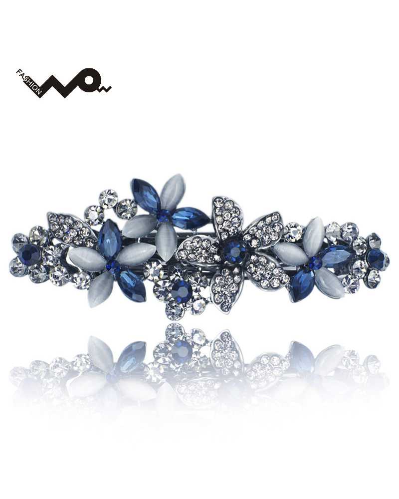 Blue flower Rhinestone Hair Clip