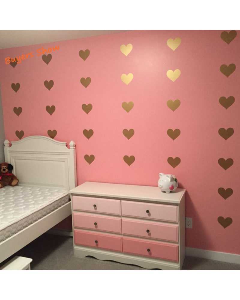 Metallic Heart Gold Wall Sticker