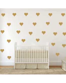 Metallic Heart Gold Wall Sticker