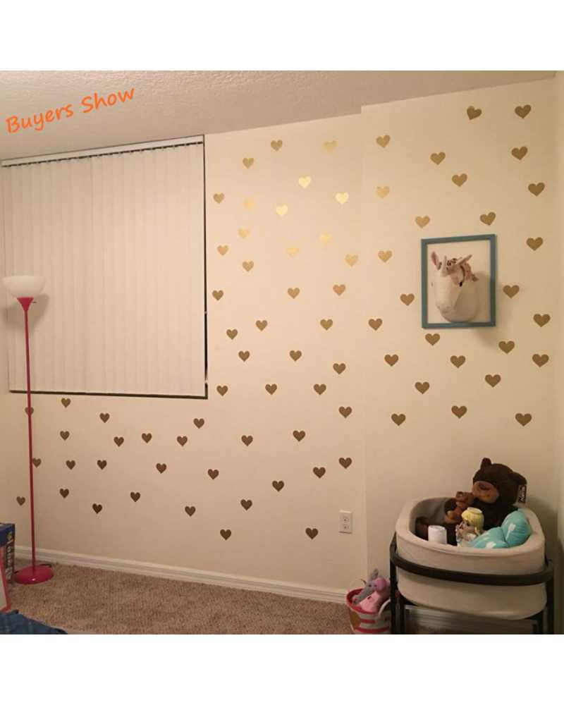 Metallic Heart Gold Wall Sticker