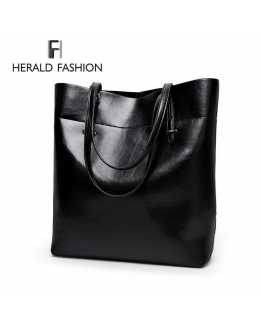 Big And Trendy Design Leather Women Hand / Shoulder Bag