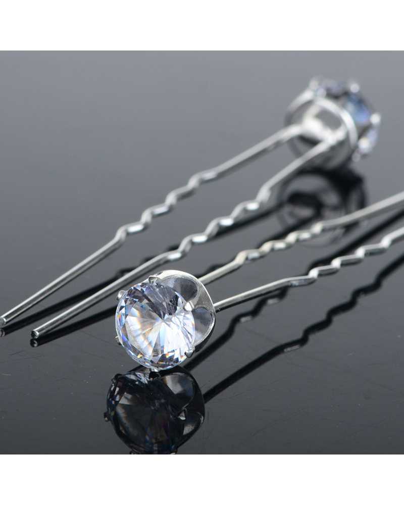 Round Crystal Rhinestone Hair Pins