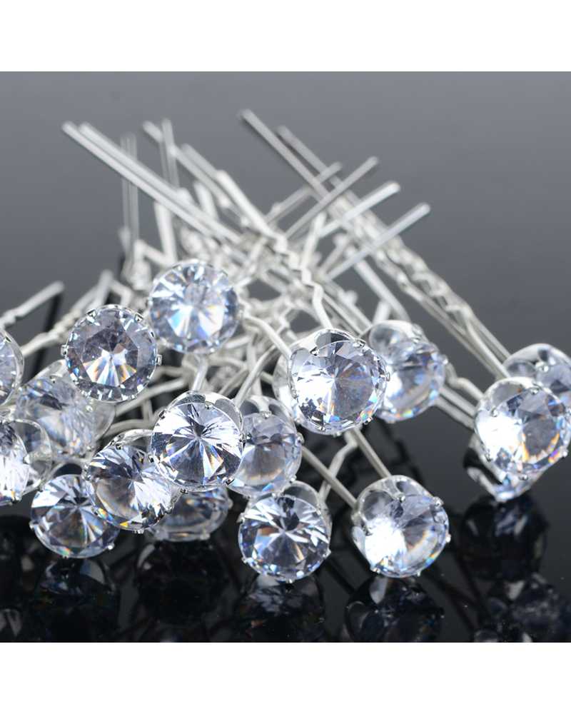 Round Crystal Rhinestone Hair Pins