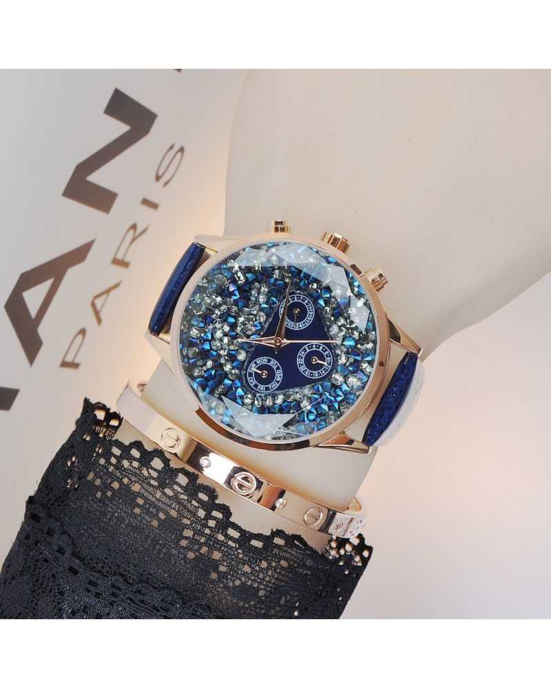 Leather Diamond Unique Ladies Watch