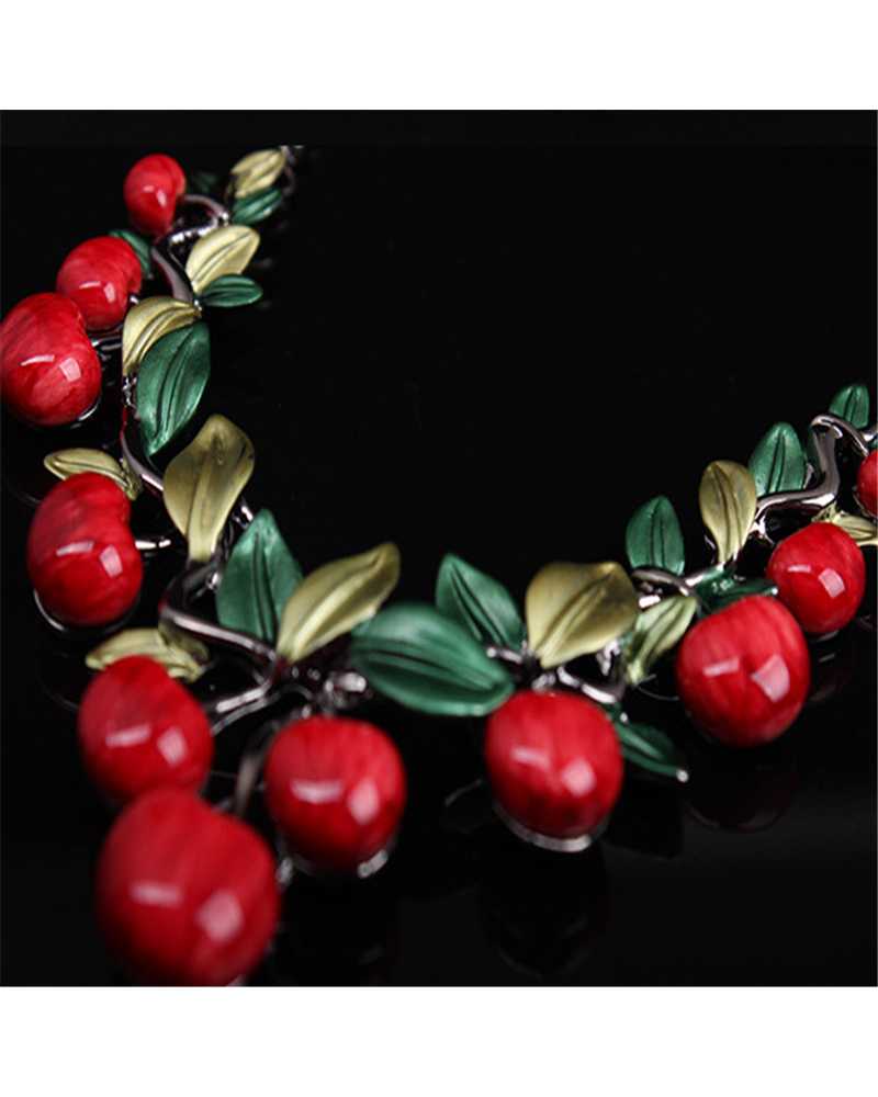 Red Cherry Necklace And Earrings