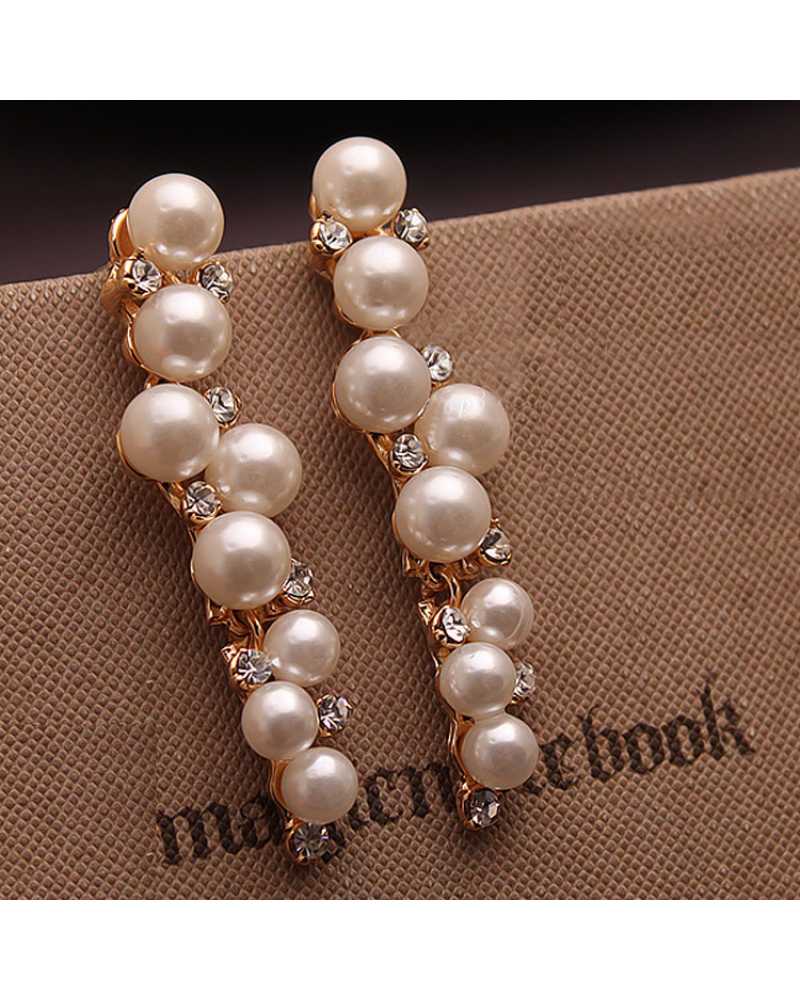 Hot Pearl and Crystal Exotic Earrings