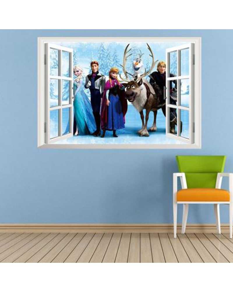 3D Frozen Theme Window Wall Stickers