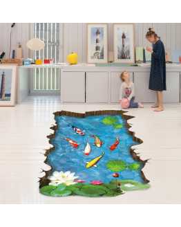 3D Colourful Pond Floor Sticker