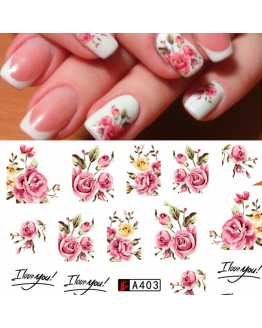 Fashion Rose Flower Nail Stickers