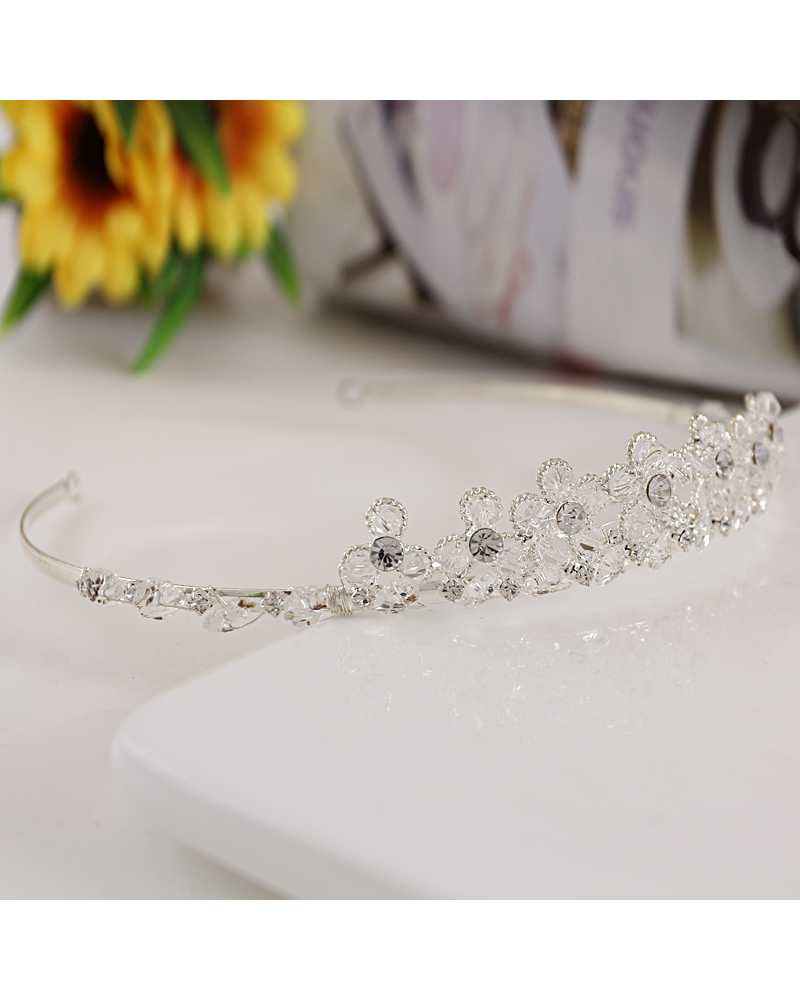 Rhinestone Flower Tiara / Crown