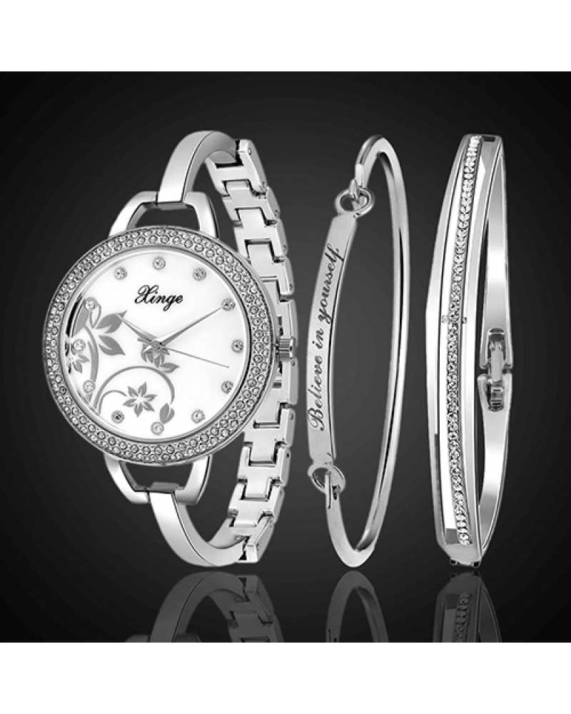 3 in 1 Stylist Women Wrist Watch