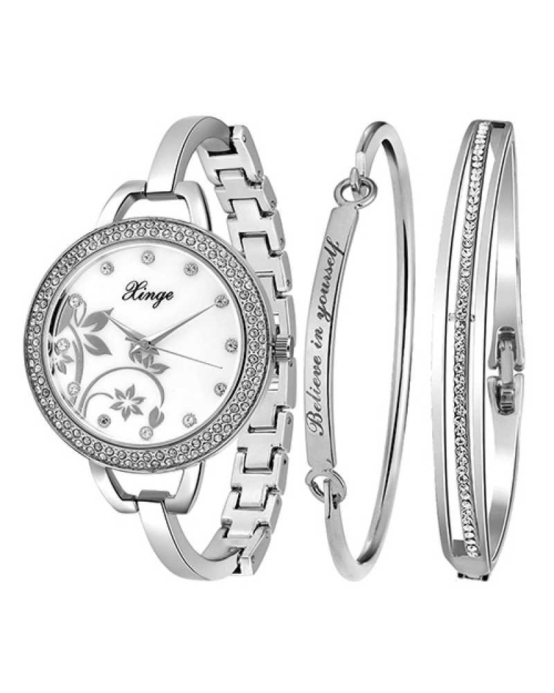 3 in 1 Stylist Women Wrist Watch