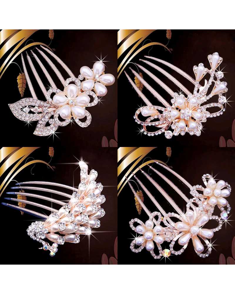 Peacock Pearl Flowers Hairpin