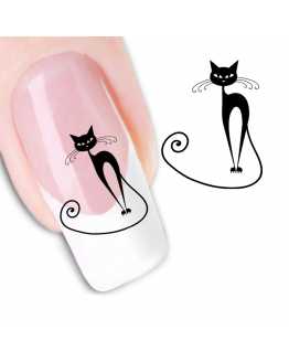 Hot Black Cat Nail Stickers