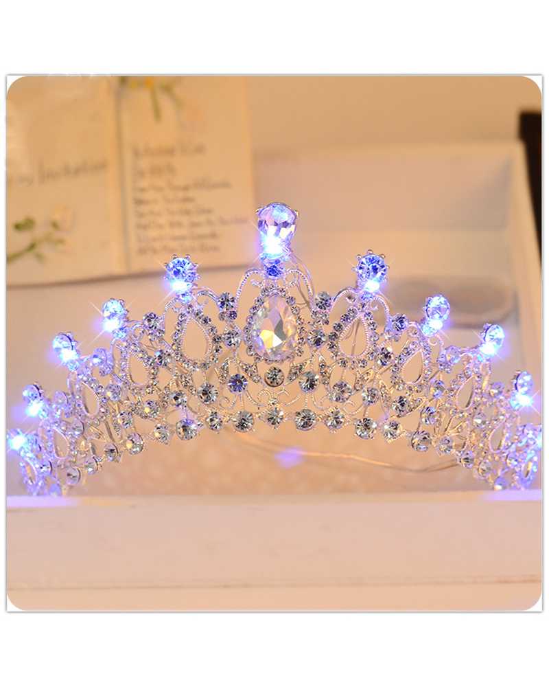 Blue LED Rhinestone Crystal Tiara / Crown