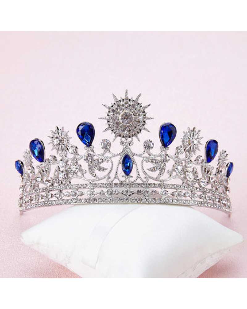 Blue Rhinestone Tiara / Crown :: Wowflashy.com