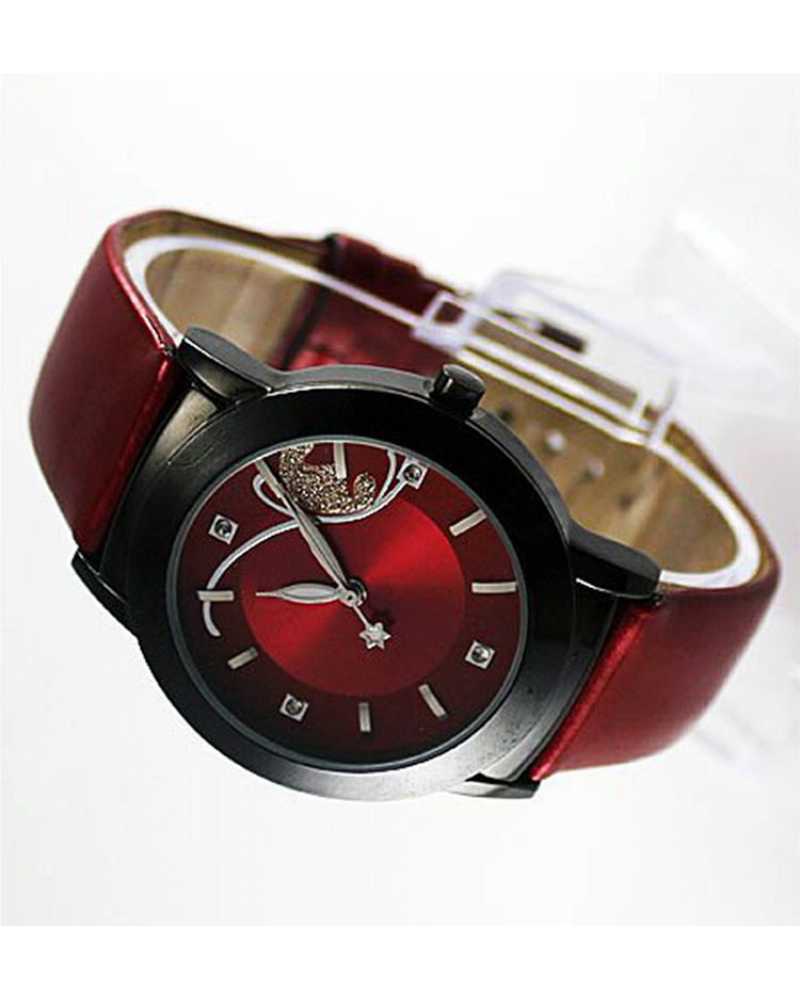 Hot Red Women Wrist Watch