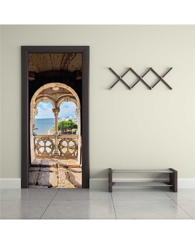 3D Ancient View Waterproof Door Stickers