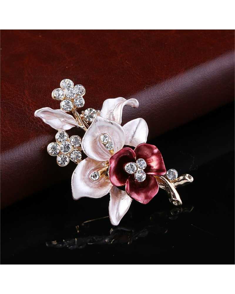 Bridal Crystal Flower Brooch