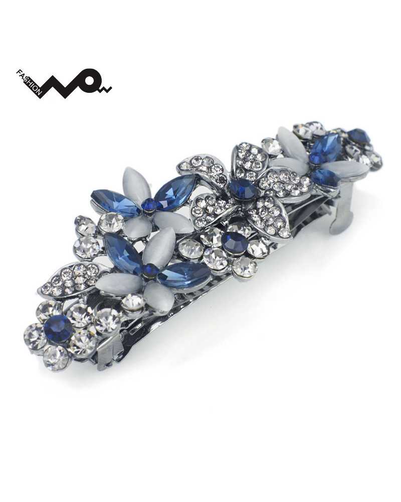 Blue flower Rhinestone Hair Clip