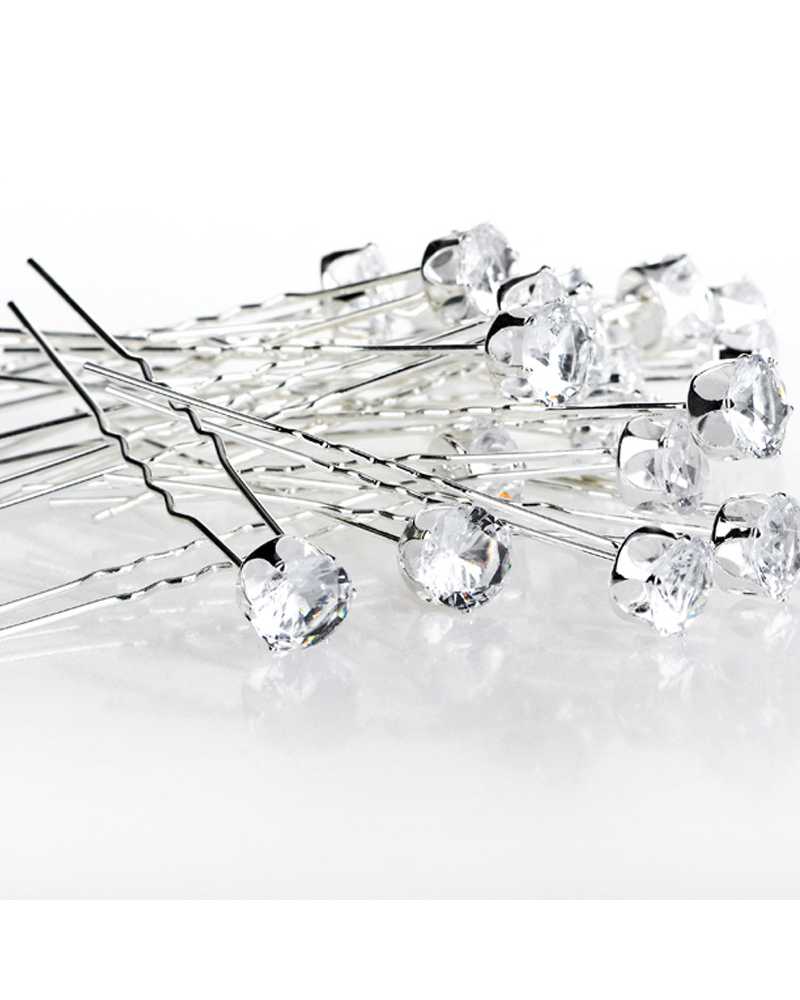 Round Crystal Rhinestone Hair Pins