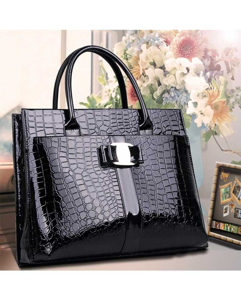 Crocodile Pattern Leather Women Handbag