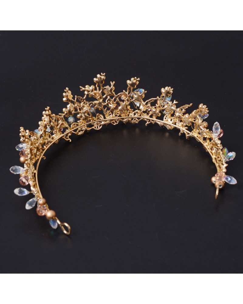 Golden  Flower with Pearl Tiara / Crown