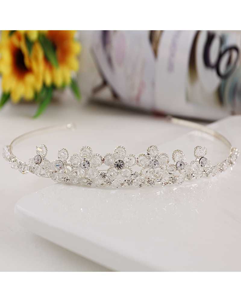 Rhinestone Flower Tiara / Crown